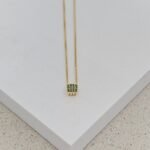 CADENA VENECIANA 45CM + CUADRO CIRCON VERDE